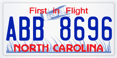 NC license plate ABB8696