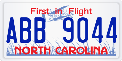 NC license plate ABB9044