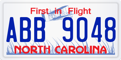 NC license plate ABB9048