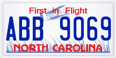 NC license plate ABB9069