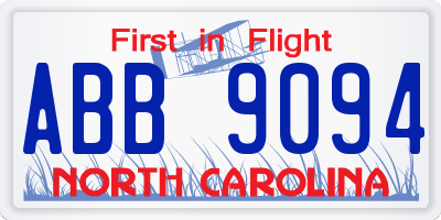 NC license plate ABB9094