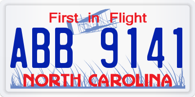 NC license plate ABB9141