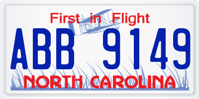 NC license plate ABB9149