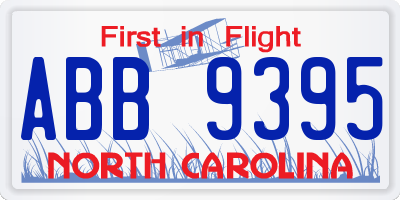 NC license plate ABB9395