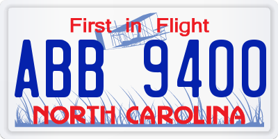 NC license plate ABB9400