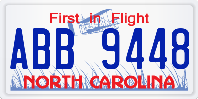 NC license plate ABB9448