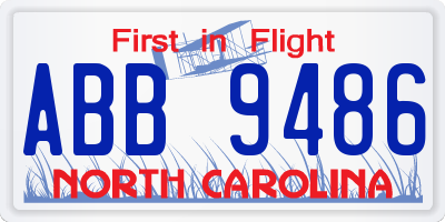 NC license plate ABB9486