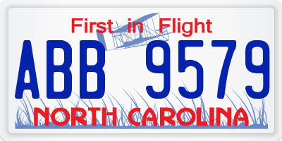 NC license plate ABB9579