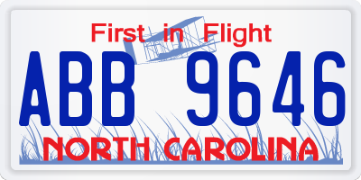 NC license plate ABB9646