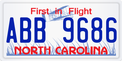 NC license plate ABB9686