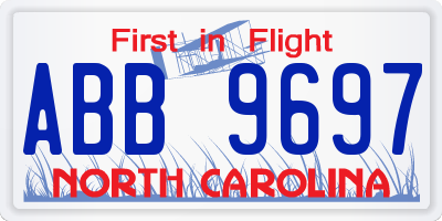 NC license plate ABB9697