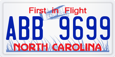 NC license plate ABB9699