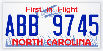NC license plate ABB9745