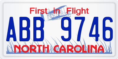NC license plate ABB9746