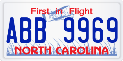NC license plate ABB9969