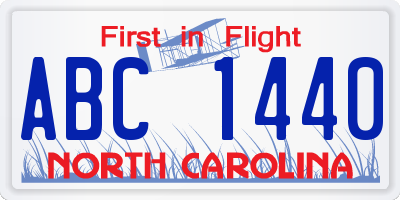 NC license plate ABC1440