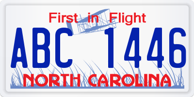 NC license plate ABC1446