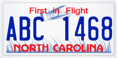 NC license plate ABC1468