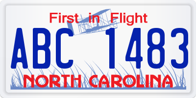NC license plate ABC1483