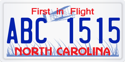 NC license plate ABC1515