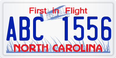 NC license plate ABC1556