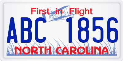 NC license plate ABC1856