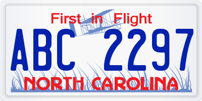 NC license plate ABC2297