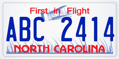NC license plate ABC2414