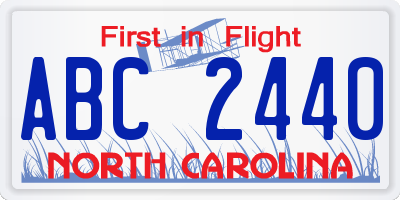 NC license plate ABC2440