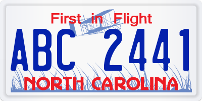 NC license plate ABC2441