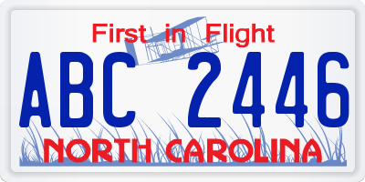 NC license plate ABC2446
