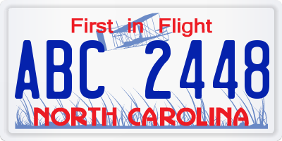 NC license plate ABC2448