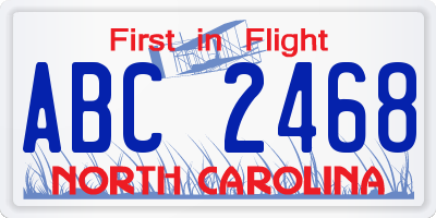 NC license plate ABC2468