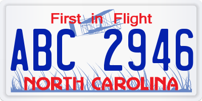 NC license plate ABC2946