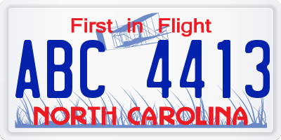 NC license plate ABC4413