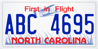 NC license plate ABC4695