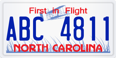 NC license plate ABC4811
