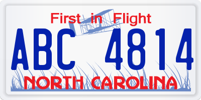 NC license plate ABC4814