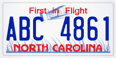 NC license plate ABC4861