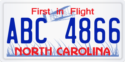 NC license plate ABC4866