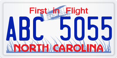 NC license plate ABC5055