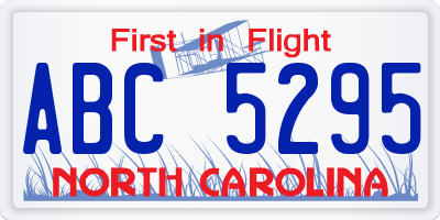 NC license plate ABC5295