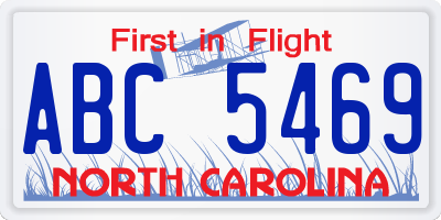 NC license plate ABC5469