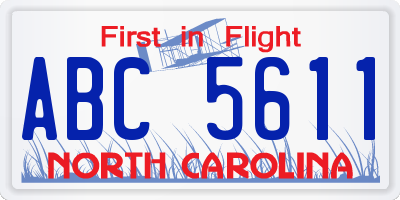 NC license plate ABC5611