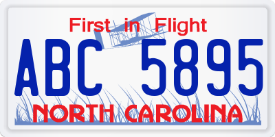 NC license plate ABC5895