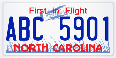 NC license plate ABC5901