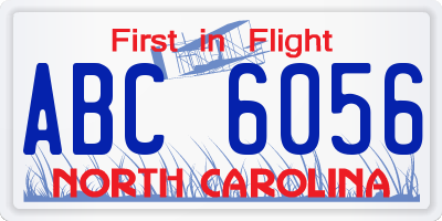 NC license plate ABC6056