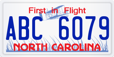 NC license plate ABC6079