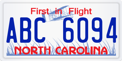 NC license plate ABC6094