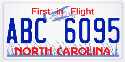 NC license plate ABC6095